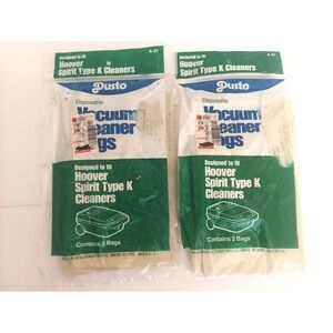 NEW Dusto Hoover Spirit Type K Cleaners Vacuum Cleaner 2 Bags A-27 Lot of 2